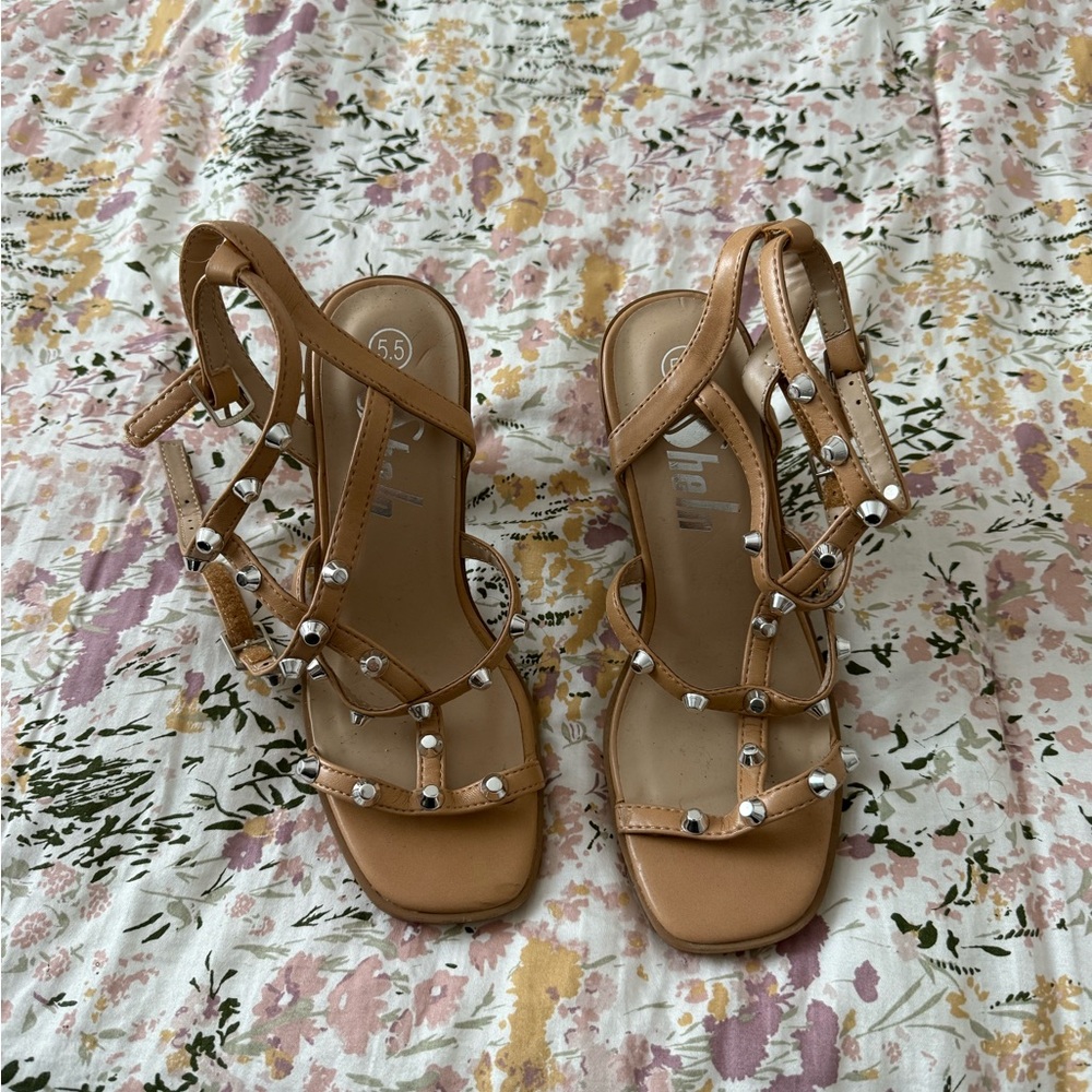 SHEIN Tan Studded Women's Sandals